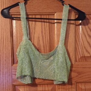 Green Mesh Women's Top
